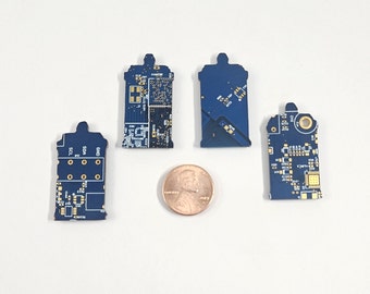 Set di 4 magneti TARDIS per circuiti stampati / Circuito stampato riciclato al 100%.