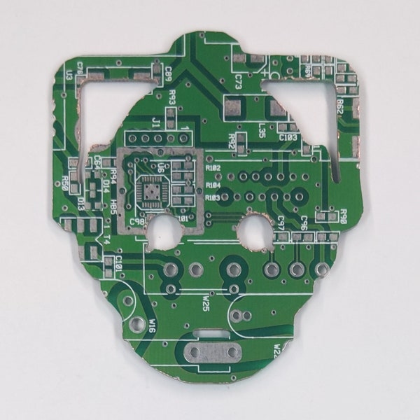 Cyberman Dr. Who Silhouette - Cut Out of Recycled Circuit Board - Choose Option: Magnet, Pin or Ornament