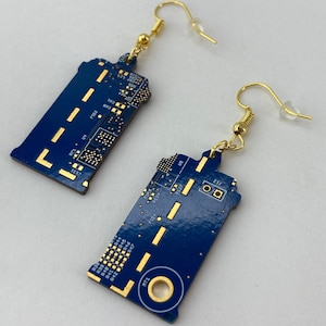 Circuit Board TARDIS Earrings 100% Recycled image 1