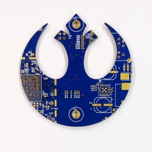 Star Wars Rebel Alliance Silhouette - Cut Out of Recycled Circuit Board - Choose Option: Magnet, Pin or Ornament