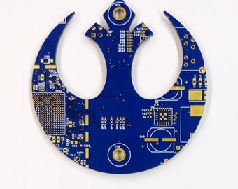 Star Wars Rebel Alliance Silhouette - Cut Out of Recycled Circuit Board - Choose Option: Magnet, Pin or Ornament