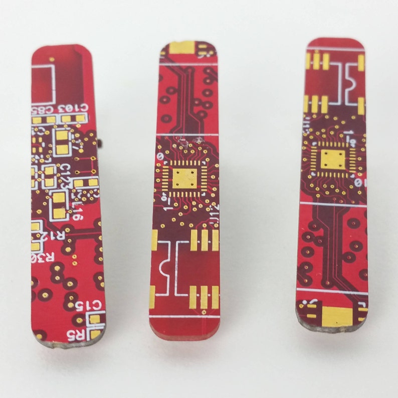 Circuit Board Tie Clips Assorted Colors Made with 100% Recycled PCB Red