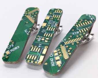 Circuit Board Tie Clips | Assorted Colors | Made with 100% Recycled PCB