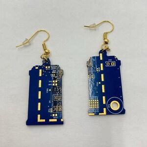 Circuit Board TARDIS Earrings 100% Recycled image 2