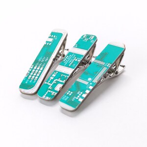 Circuit Board Tie Clips Assorted Colors Made with 100% Recycled PCB Turquoise