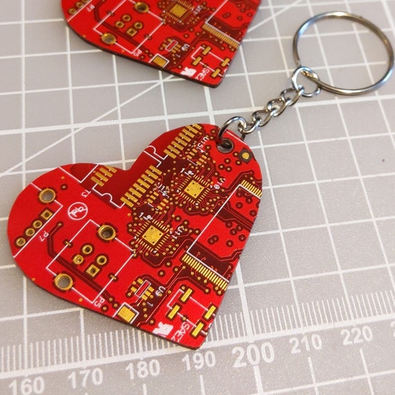 Circuit Board Heart Keychain | 100% Recycled