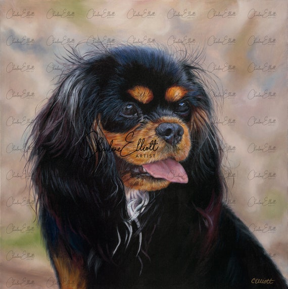 Cavalier king charles spaniel figurines black and tan cheap
