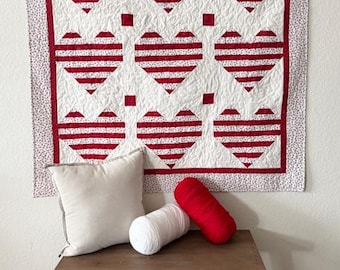 Mönster för quilt med funky hjärtan (endast pdf)
