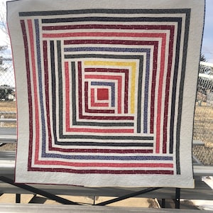 Multi print floral log cabin quilt handmade