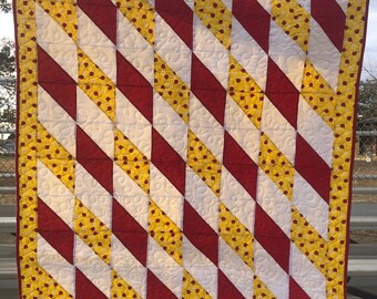 Bumblebee Girl  Yellow and Red Quilt Handmade