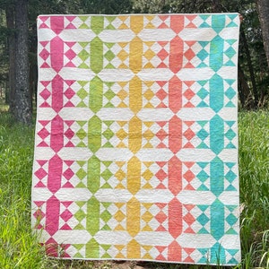 Stündliches Quilt-Muster - Stundenglas-Block-Tutorial, anfängerfreundliches Quilt-Muster