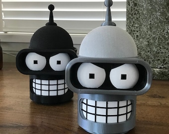 Amazon Echo Dot 4th and 5th Generation  - Futurama inspired accessory - Bender in Silver or Black