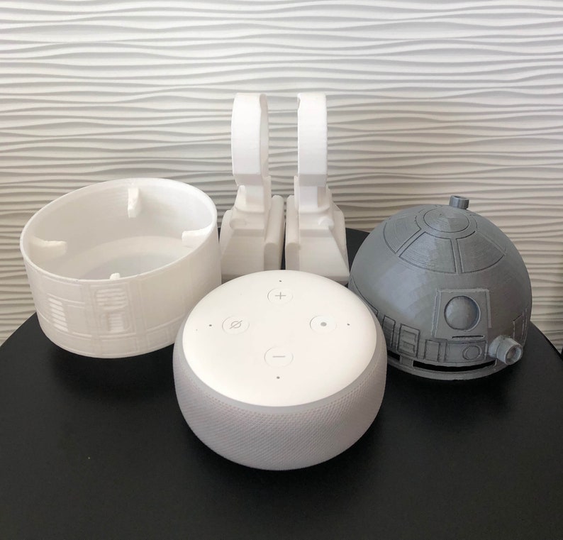 Amazon Echo Dot R2D2 inspired accessory All Black or White image 3