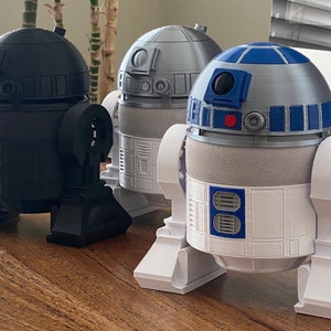 Updated! Amazon Echo Dot 3rd Generation  - R2D2 inspired accessory - All Black, White with Silver Dome or White Silver and Blue