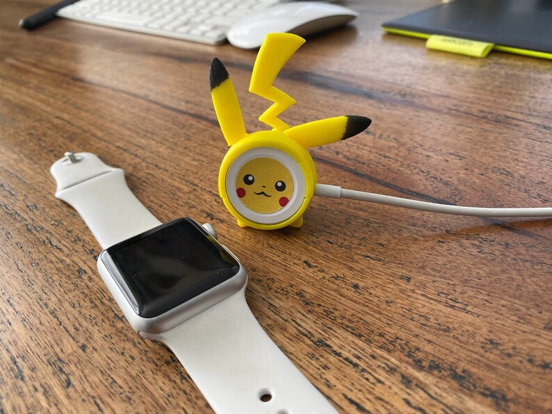 Apple Watch Charger Cover Pikachu Inspired 3D Printed Etsy