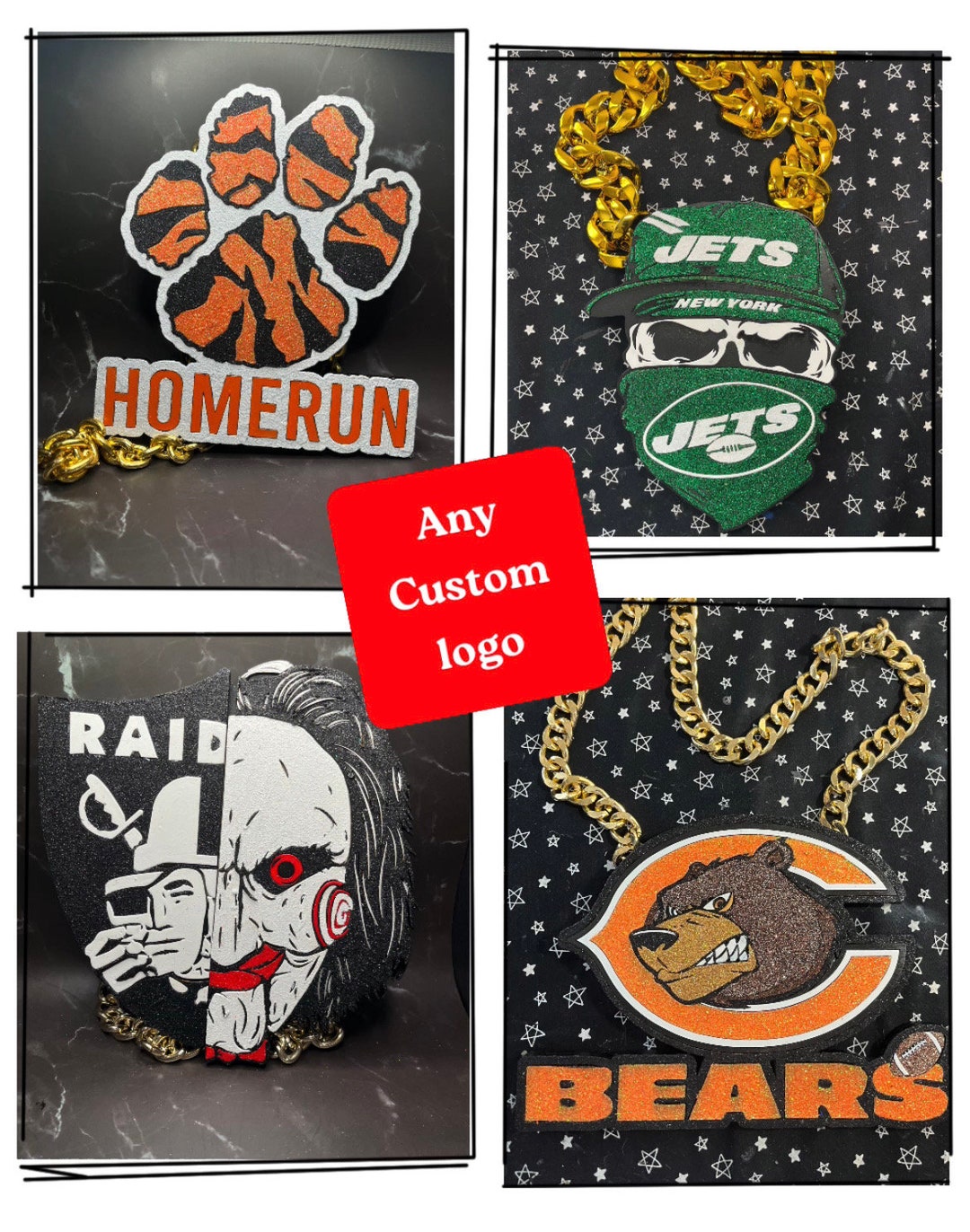 Custom Design/ Logo Turnover Chains Homerun Swag Chains Etsy