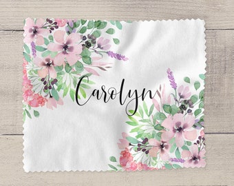 Personalised Glasses Cloth Lilac Flowers Lens Cleaning Cloth