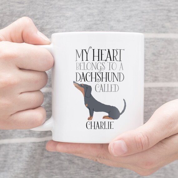 Personalised Dachshund Mug My Heart Belongs To A Dachshund