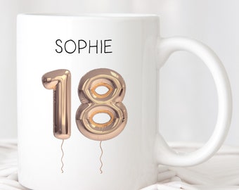 Personalised 18th Birthday Mug Foil Balloon Style