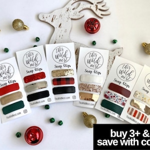 SNAP CLIPS WEIHNACHTEN Urlaub- Snap Clip Sets Baby Mädchen (2 Verschiedene Größen)