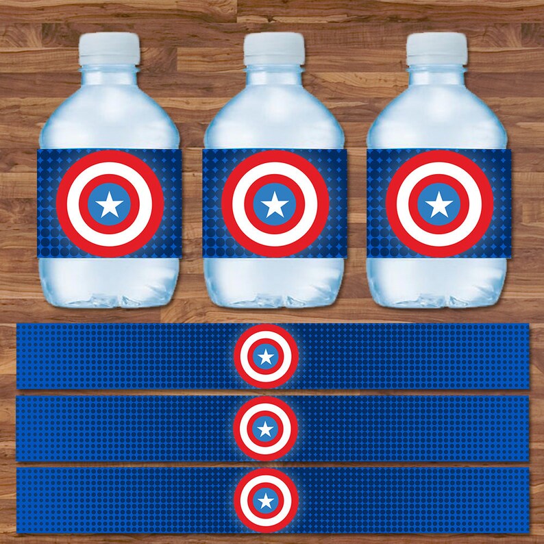 captain america drink labels captain america water bottle etsy