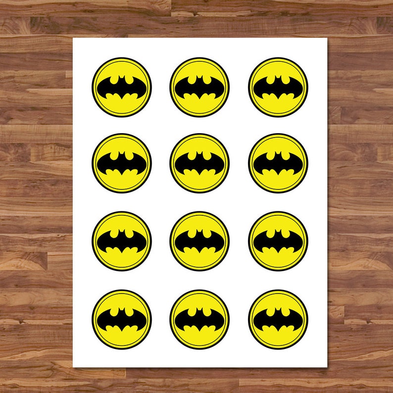 batman-cupcake-toppers-batman-stickers-black-yellow-logo-etsy