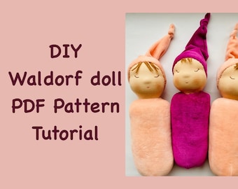 DIY Waldorf doll PDF Pattern Waldorf sleeping doll 12 inch Downloadable Doll Making Tutorial and Patterns DIY doll Baby 1st birthday gift