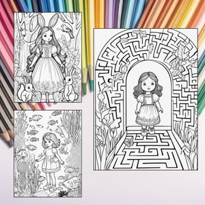 24 Coloring Pages Book for Girls, Waldorf Doll Adventure, Steiner ...