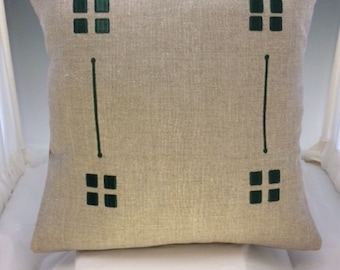 Classic Four Square Pillow Mackintosh Bungalow American Craftsman Embroidered Pillows Craftsman 4 square design
