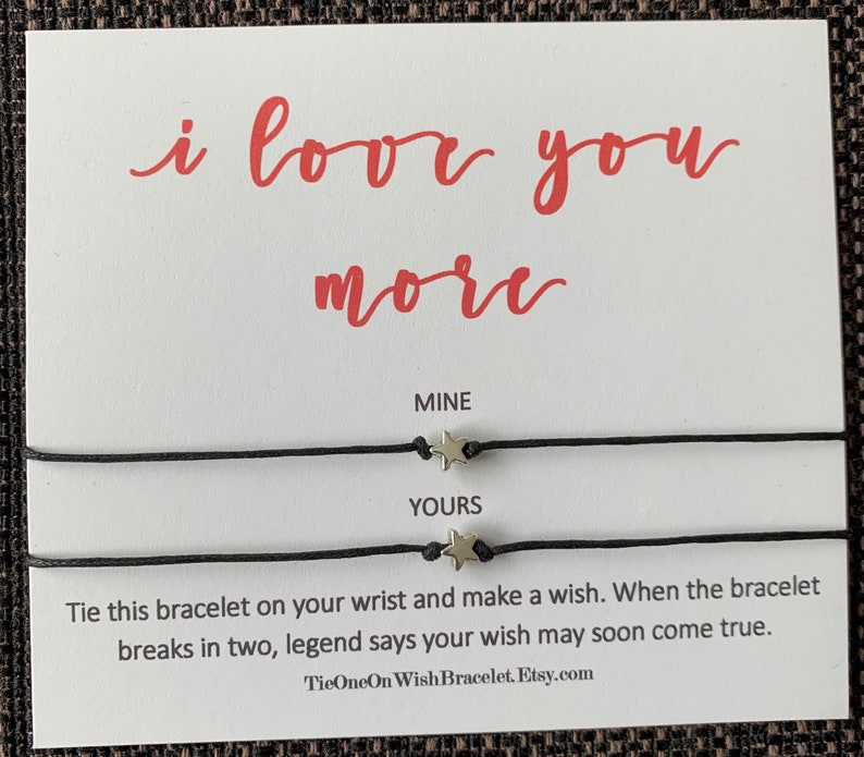 wish bracelet I love you more Mother/'s Day card Matching BF bracelet Gift for bae Couples gift Mother/'s Day gift Boyfriend gift