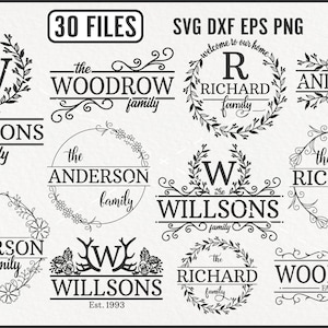 Family Monogram Svg, Mailbox Svg, Farmhouse Sign Svg, Family Name Svg, Family Sign Svg, Family Svg, Wreath Monogram Svg, Family Graphics