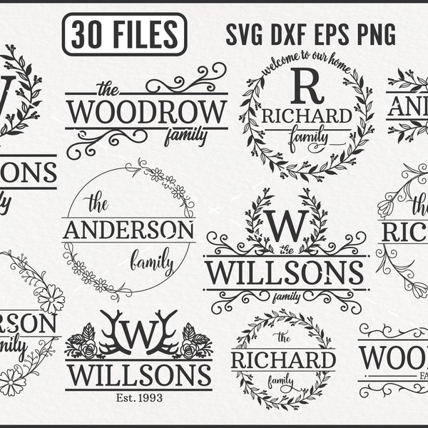 Family Monogram Svg, Mailbox Svg, Farmhouse Sign Svg, Family Name Svg, Family Sign Svg, Family Svg, Wreath Monogram Svg, Family Graphics