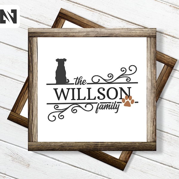 Family Sign Svg, Dog Sign Svg, Family Svg, Family Name Svg, Family Monogram Svg, Dog Svg, Welcome Sign Svg