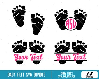 Baby Svg, Baby Feet Svg, Baby Footprint Svg, Toddler Svg, Baby Feet Monogram Svg, Baby Monogram Svg, Baby Clip Art, Baby Graphics, Svg File