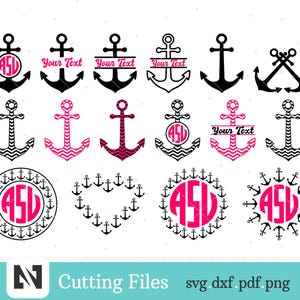 Anchor Svg, Anchor Monogram Svg, Seaman Svg, Navy Svg, Anchor Clip Art, Sea Anchor Svg, Ship Anchor Svg, Beach Svg, Svg Files for Cricut