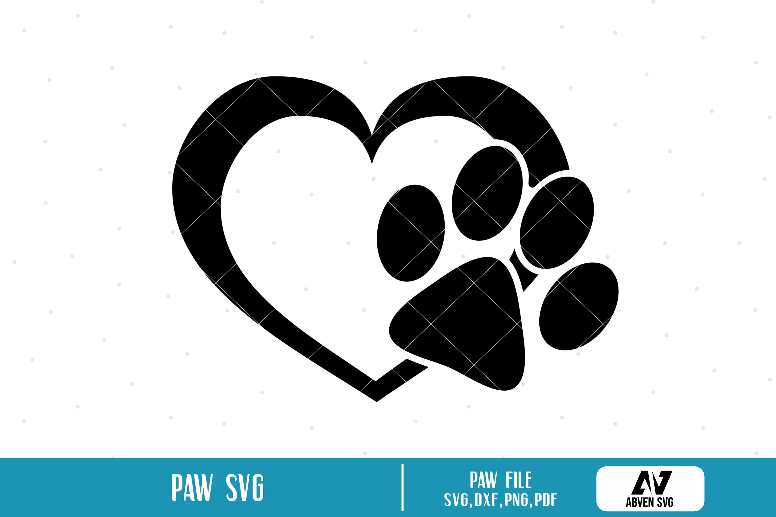 Paw Svg Paw Clip Art Paw Graphics Paw Heart Svg Heart Svg | Etsy