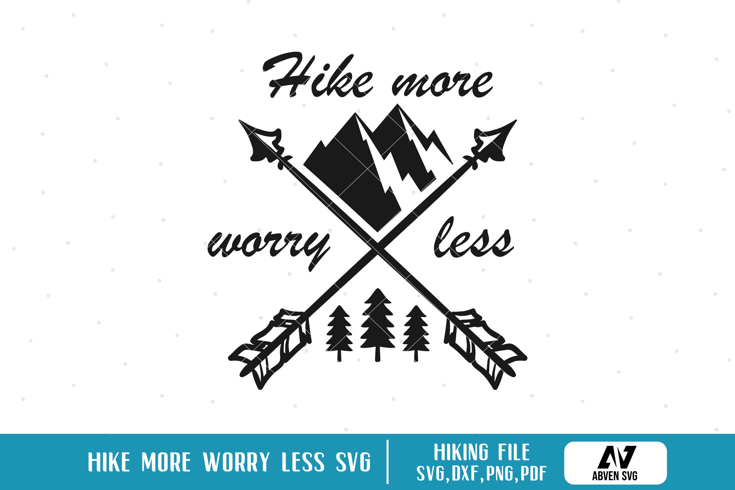 thumbnail image 2 of Hike More Worry Less Sticker - Outdoor Adventure Decal For Laptops, Water Bottles & Gear 2 of 12