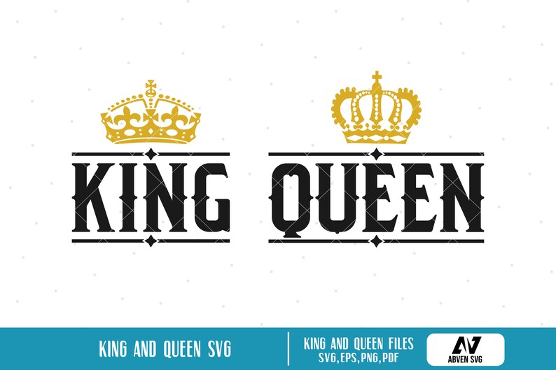 Download King Svg King Clip Art Queen Svg Queen Clip Art Crown Svg Etsy