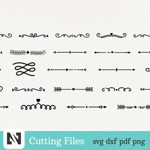 Swirl Svg, Swash Svg, Text Divider Svg, Flourish Svg, Text Divider Clip Art, Flourish Clip Art, Swirl Clip Art, Svg Files for Cricut