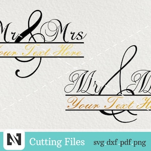 Mr and Mrs Svg, Mr and Mrs Monogram Svg, Mr and Mrs Split Monogram Svg, Mr and Mrs Clip Art, Mr and Mrs Graphics, Wedding Monogram Svg