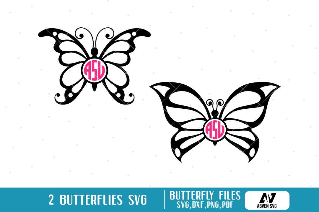 Butterfly Svg Butterfly Monogram Svg Butterfly Clip Art - Etsy