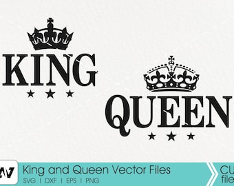 King Svg, Queen Svg, King Clip Art, Queen Clip Art, King Graphics, Queen Graphics, Crown Svg, King Crown Svg, Queen Crown Svg, Svg Files