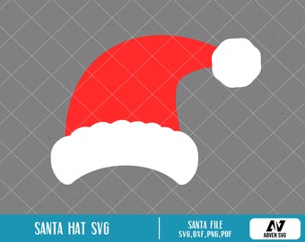 Santa Hat Svg, Santa Hat Clip Art, Santa Claus Svg, Santa Svg, Christmas Svg, Merry Christmas Svg, Christmas Clip Art, Svg Files voor Cricut