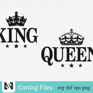 King Svg, Queen Svg, King Clip Art, Queen Clip Art, King Graphics, Queen Graphics, Crown Svg, King Crown Svg, Queen Crown Svg, Svg Files