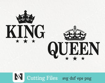 King Svg, Queen Svg, King Clip Art, Queen Clip Art, King Graphics, Queen Graphics, Crown Svg, King Crown Svg, Queen Crown Svg, Svg Files