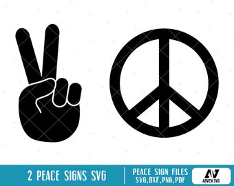 Peace Svg, Peace Sign Svg, Peace Sign Clip Art, Peace Hand Svg, Hand Svg, Hand Sign Svg, Peace Graphics, Svg Files for Cricut