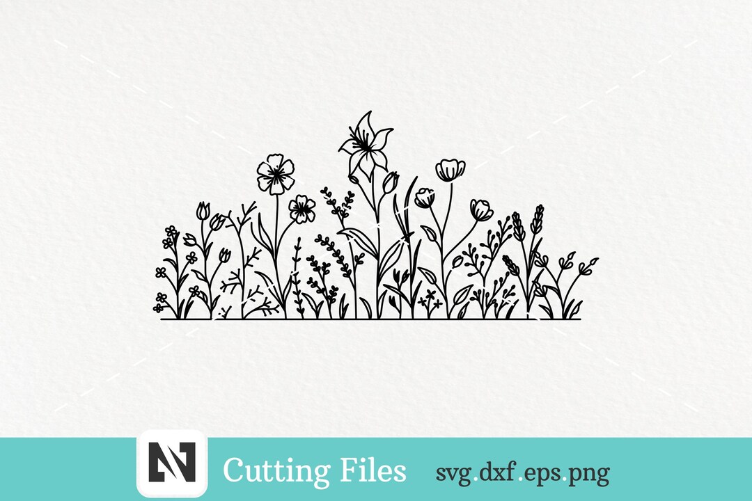 Floral Svg, Flower Svg, Floral Line Art, Garden Svg, Floral Clip Art ...