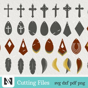 Earring Svg, Earrings Template Svg, Leather Earrings Svg, Faux Leather Earrings Svg, Feather Earrings Svg, Cross Earrings Svg, Earrings Dxf