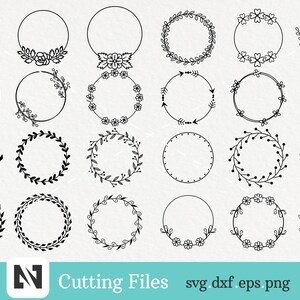 Wreath Svg, Laurel Wreath Svg, Monogram Frame Svg, Wreath Clip Art, Floral Frame Svg, Floral Svg, Laurel Svg, Wreath Monogram Svg, Svg File