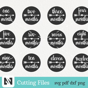 Bébé mois Svg, Svg bébé, Svg d'étape importante du mois bébé, âge du bébé Svg, clipart bébé mois, étape importante bébé Svg, fichiers Svg pour Cricut
